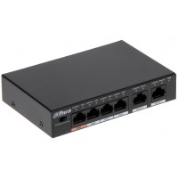 POE Switch Dahua DH-PFS3006-4ET-36  4 порта x10/100 Base-T（Питание PoE）; 2 порта uplink