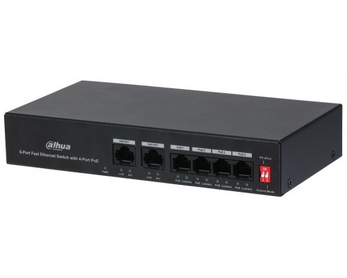 POE Switch Dahua DH-PFS3006-4ET-36 4 порта x10/100 Base-T(Питание PoE); 2 порта uplink POE Switch Dahua DH-PFS3006-4ET-36 4 порта x10/100 Base-T(Питание PoE); 2 порта uplink